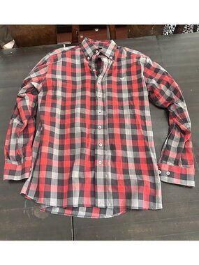 Men’s Southern Marsh Red Plaid Button Down Medium
